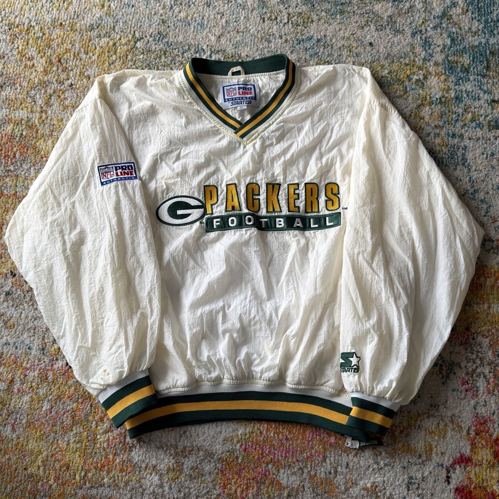 Vintage Green Bay Packers Starter NFL Pro Line Pullover Windbreaker Size L